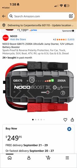Noco boost 2500A