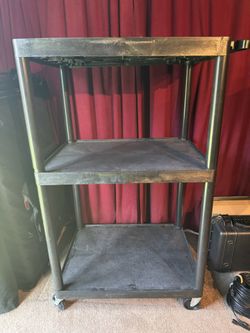 54” Tall 3-Shelf Rolling AV Cart (32” L X 24” W)