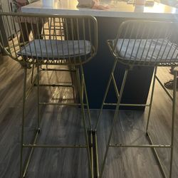 Gold Bar Stools - 4 Piece 