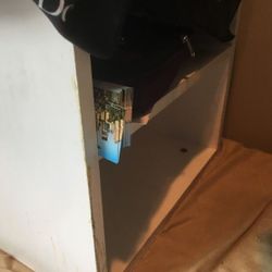 2 white cabinet cubes