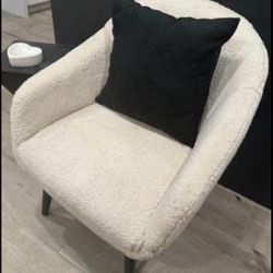 White Sherpa Accent Chair