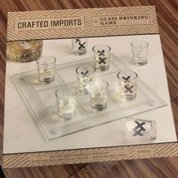 Crafted imports - Glass Tic Tac toe Shit Glass Drinking Game