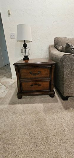 Solid wood table with drawers