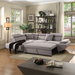 Brand New Grey Modern Style Sectional Sofa Sleeper 