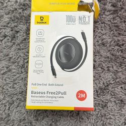 USB C to USB C Cable, 100W 6.6ft Retractable USB C Fast Charging Cable