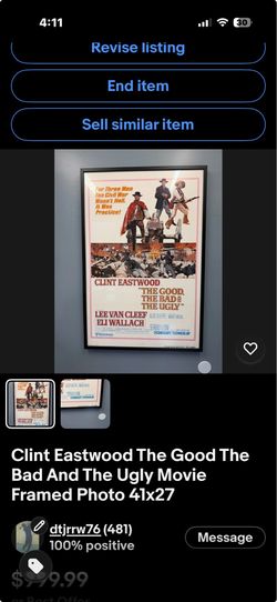 Clint Eastwood The Good Bad & Ugly Poster