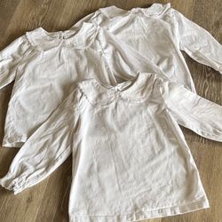 Little girl blouse ruffle collar uniform shirts