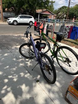 Two Used Bikes – Purple and Green