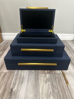 Faux Shagreen Decorative Box for Stacking Jewelry, Photo, Memory, Storage Boxes, Set of 3