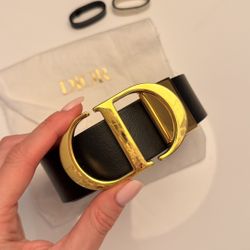 Reversible Dior Belt 80 cm – Black/Beige
