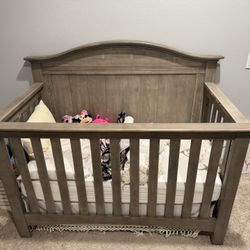 Baby Crib And Dresser With Changing Table Attached