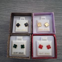 Aretes ,broquel  De Oro De 10k Oro Mexicano