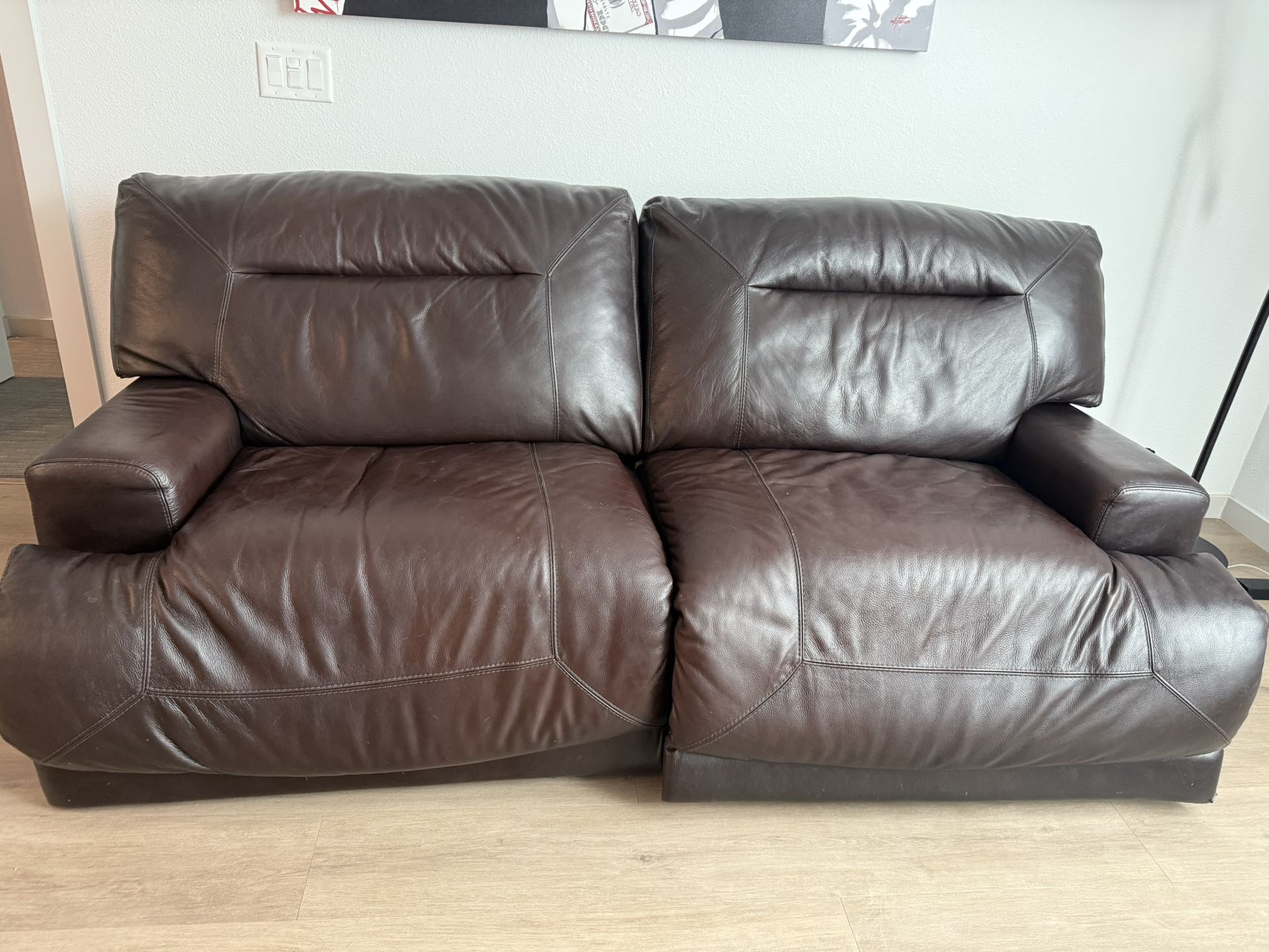 Reclining Leather Couch 