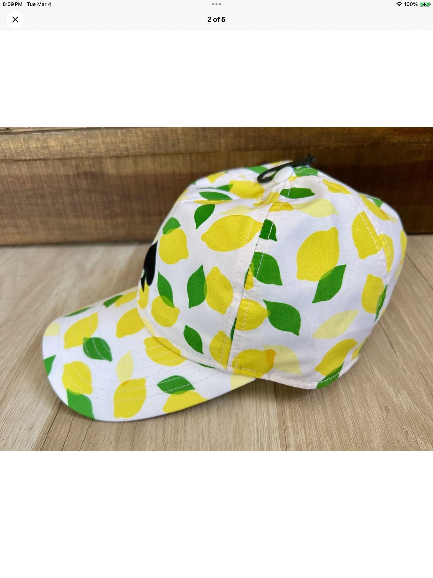 Kate Spade New York Lemon Toss Baseball Hat NEW Kate Spade New York Lemon Toss Baseball Cap Hat, NWT main image 3