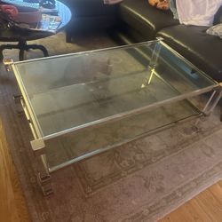 Coffee Table- Glass Stainless Steel and Acrylic