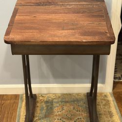 Vintage Style Wood and Steel School Desk