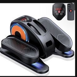 Under Desk Elliptical Machine, Mini Electric Desk Cycle with Remote Control, 5 Gears Adjustable Pedal Resistance and Durable Non-Slip Panel