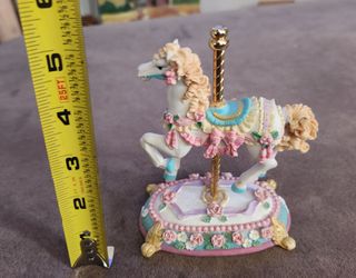 Carousel Horse Figurine with Floral Base