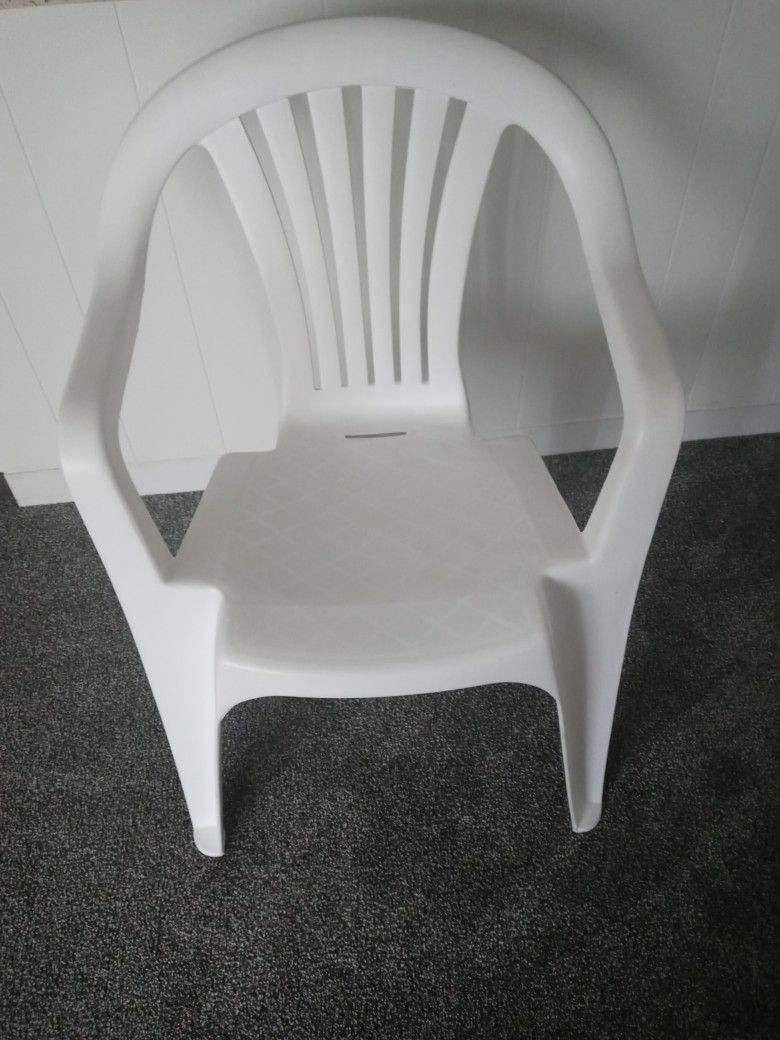 Two Plastic White Chairs $10
