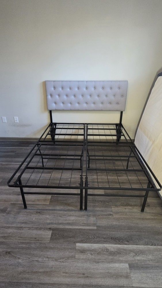 Queen Platform Bed and Headboard