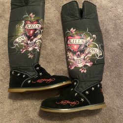 Ed Hardy Tall Boots Size 7