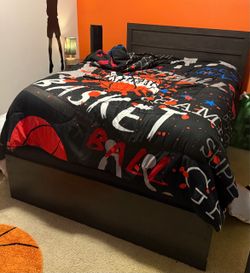 Full Size Headboard, footboard, nightstand, and dresser.