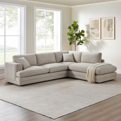 Derry Fabric Sectional, Beige