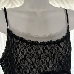 Black and white lace dress