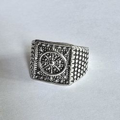 NNEW TITANIUM FOREVER WEAR QUALITY SILVER MENS SIZE 7 ANCHOR NAUTICAL RING