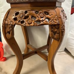 1950’s Vintage Chinese Marble Top End Table