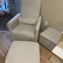 Swivel and Rocking Chair w/ ottoman 