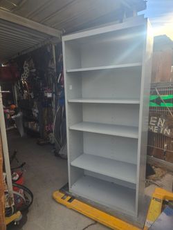 Metal bookshelves