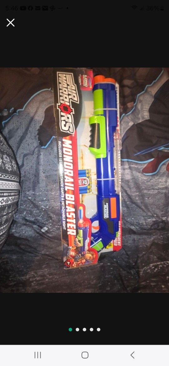 💥 NEW LARGE AIR WARRIOR MONORAIL BLASTER WITH 12 NERF DARTS AND DETACHABLE SITE