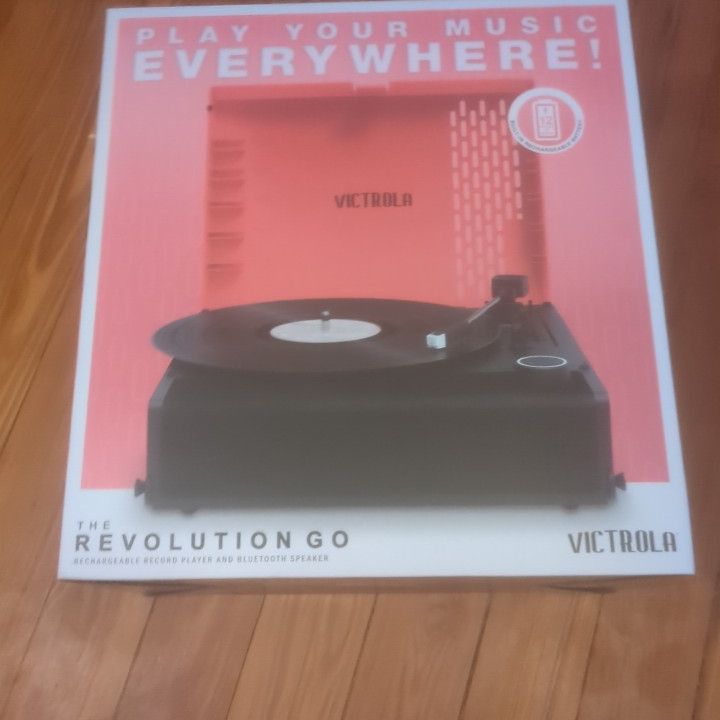 New In Box Victrola Pink Revolution Go Record Player 