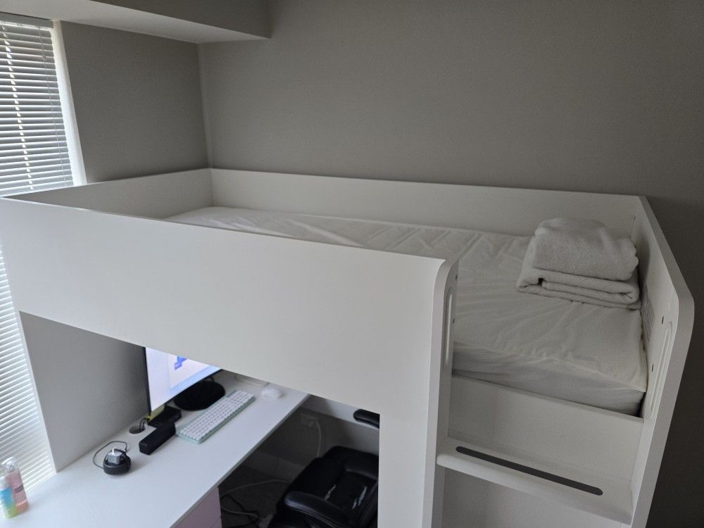 IKEA Lofted Bed With Desk