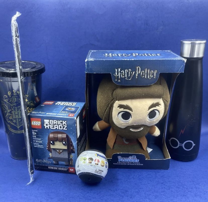 Harry Potter Lot of 5 Hermoine Granger Hagrid Lego Plush Sip Mash 'ems Hogwarts