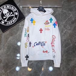 Chrome Hearts Crazy Text Hoodie White 