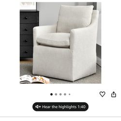 Dining Chair, Single Sofa with 4 Casters