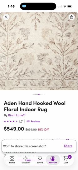 Birch Lane Aden Hand Hooked Wool Floral Indoor Rug