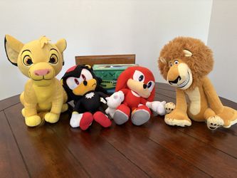 Sonic and Madagascar plush toys