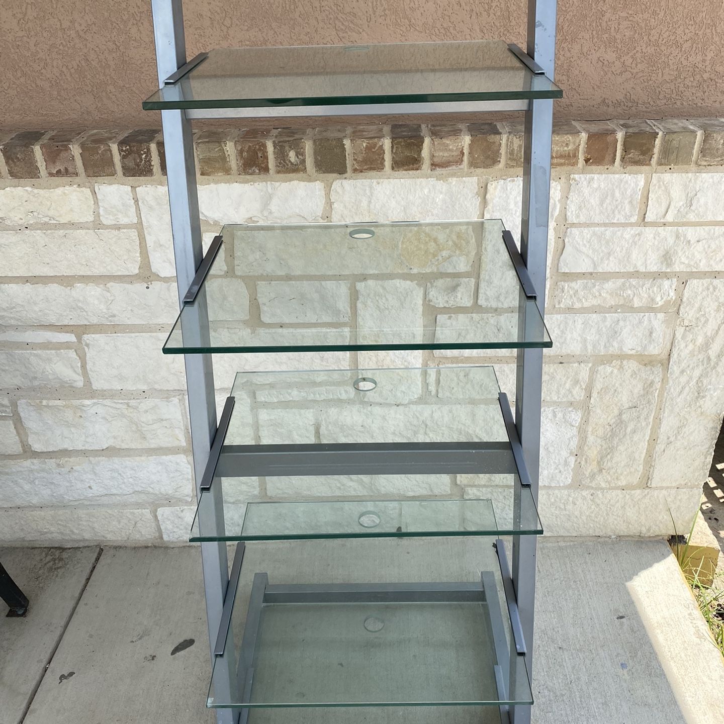 Metal Display With 5 Glass Shelves - about 5 Feet Tall & 3 Feet Wide - PICK UP IN MESQUITE - IN GOOD CONDITION 