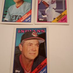 1988 Topps Baseball (Managers) Cards 3pc