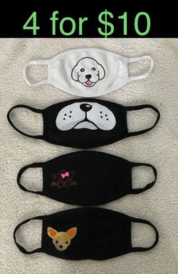 Cute 4 dogs face mask $10 for 4