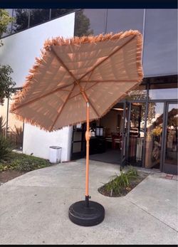 7.5ft Hula Thatched Tiki Umbrella 6 Ribs, Push Button Tilt (No Base)