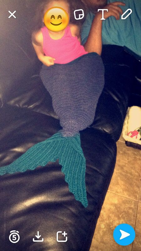 Crochet mermaid tail blanket