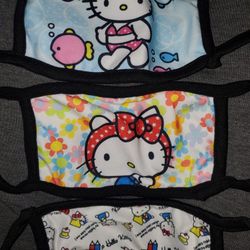 New Hello Kitty Face Masks 3pc