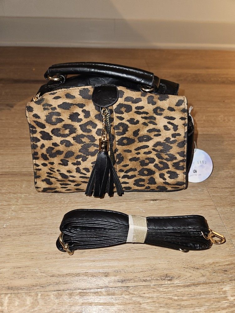 Leopard Studded Messenger Bag