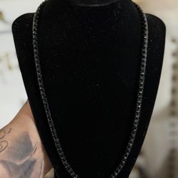 Cz Black Tennis Necklace 