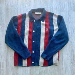 Vintage Playboy Cardigan Blue/Red Sweater Jacket