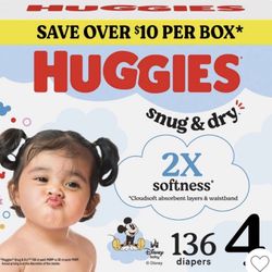 Huggies Size 4 136 Diapers 